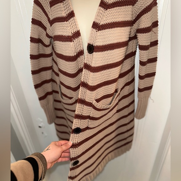 Altar'd State (Small/Medium) Striped Knit Buttoned Sweater Cardi - Picture 2 of 8